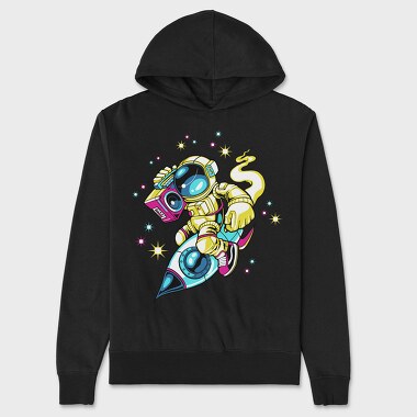 Space Boombox Astronaut, Hanorac Oversize Barbati (Unisex)