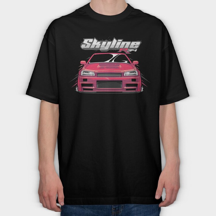 Skyline, Tricou Oversize Barbati (Unisex)