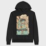 Frog Samurai Japanese Chill Traditional, Hanorac Oversize Barbati (Unisex)