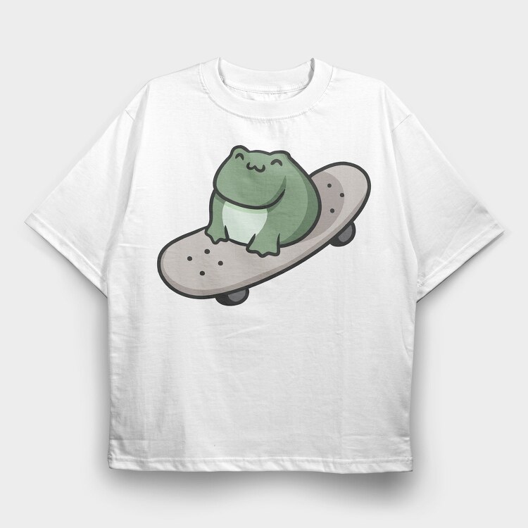 Frog Skateboarding, Tricou Oversize Barbati (Unisex)