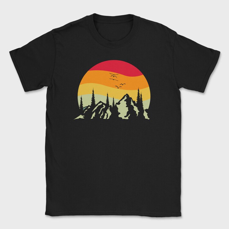 Mountain Sunset, Tricou Barbati (Unisex)