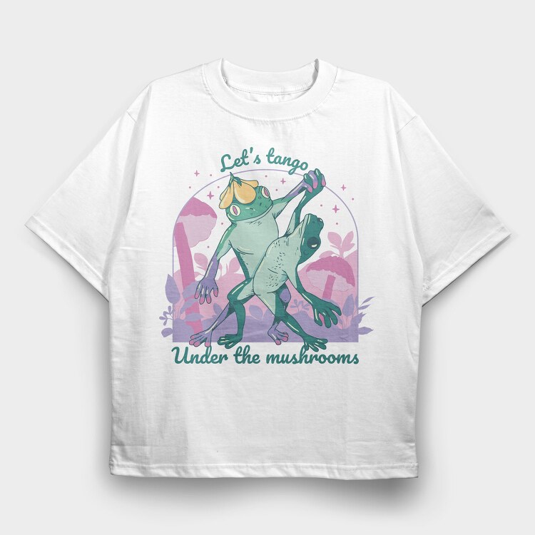 Frogs Dancing Tango Cottagecore, Tricou Oversize Barbati (Unisex)