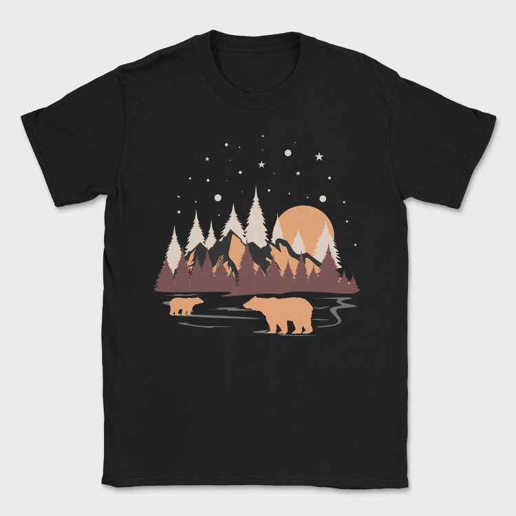 Mountain Bear Stroll, Tricou Barbati (Unisex)