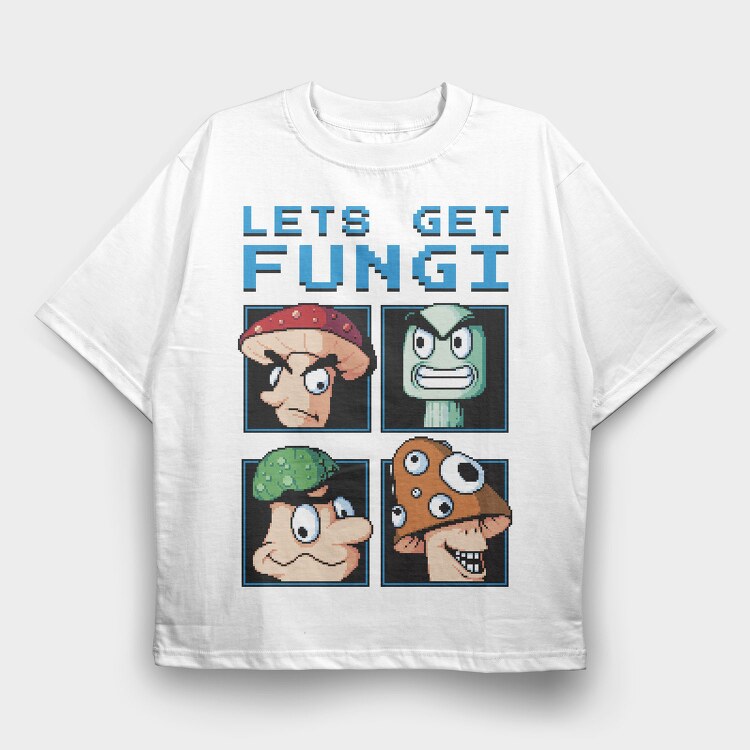 Fungi Cartoon Characters Let S Get Pixel, Tricou Oversize Barbati (Unisex)