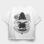 Fungi Cartoon Wizard Club, Tricou Oversize Barbati (Unisex)