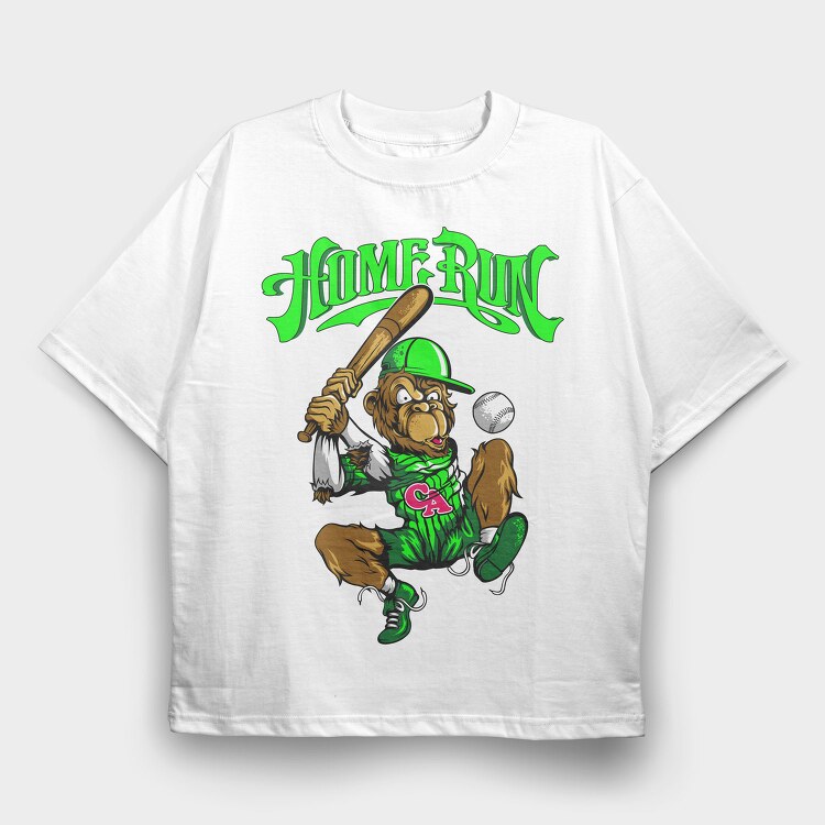 Home Run Bear, Tricou Oversize Barbati (Unisex)