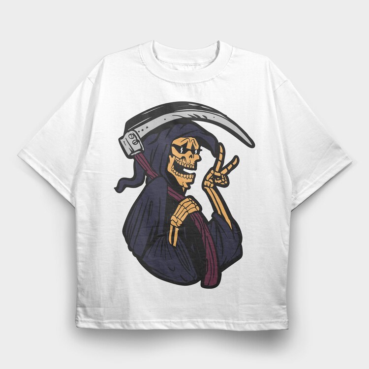 Grim Reaper Peace, Tricou Oversize Barbati (Unisex)