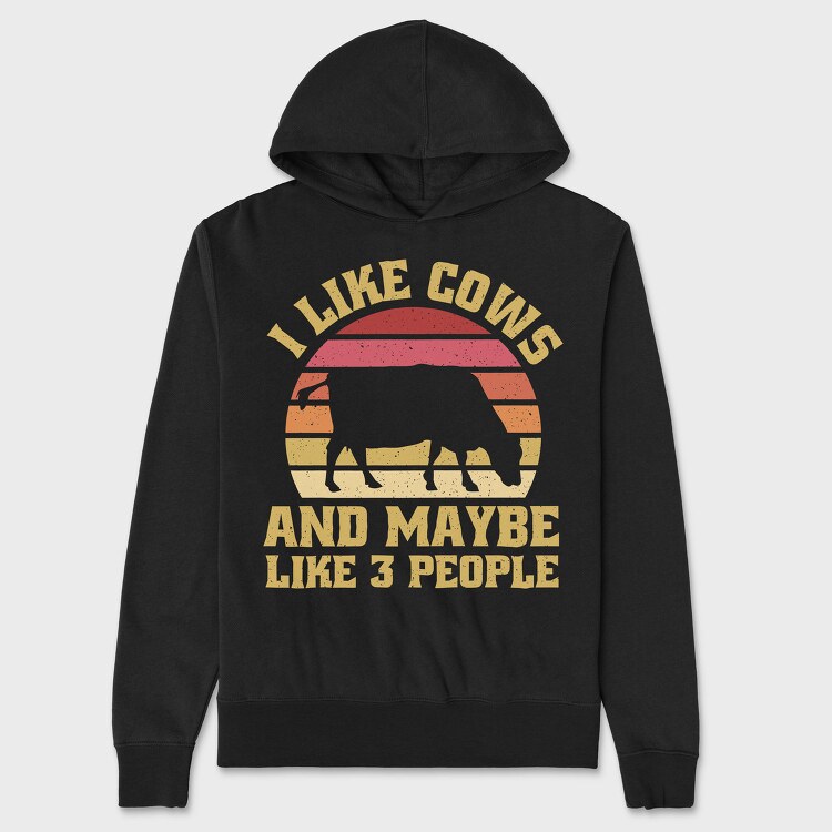 I Like Love Cows, Hanorac Oversize Barbati (Unisex)