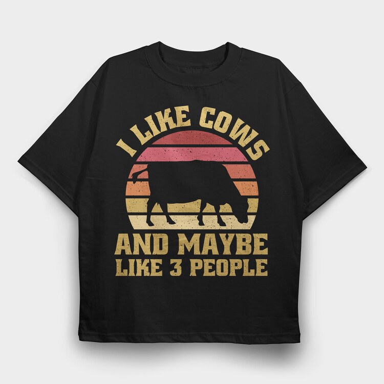 I Like Love Cows, Tricou Oversize Barbati (Unisex)