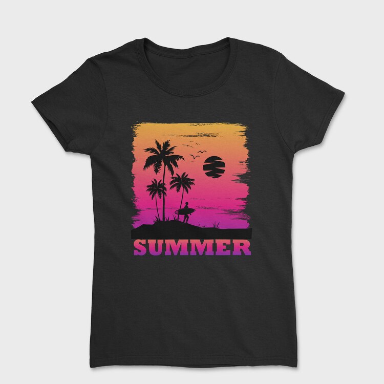 Sunset Surfer Vibes, Tricou Femei