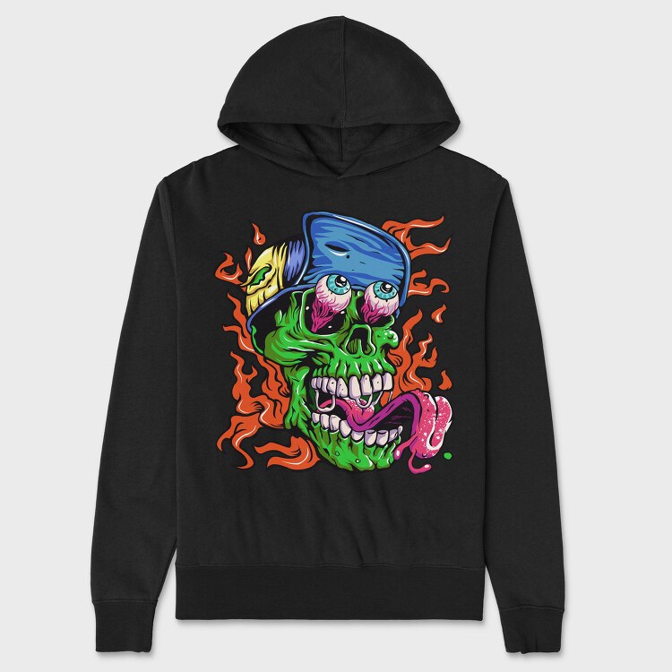 Zombie Fire Eyes, Hanorac Oversize Barbati (Unisex)