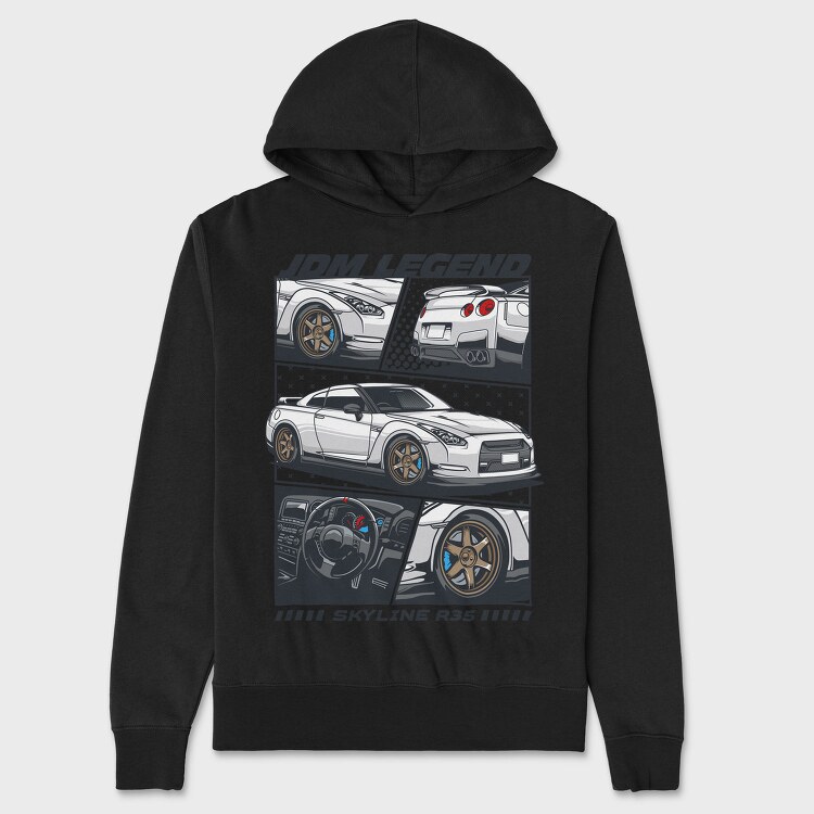 Jdm Legend Skyline R35, Hanorac Oversize Barbati (Unisex)