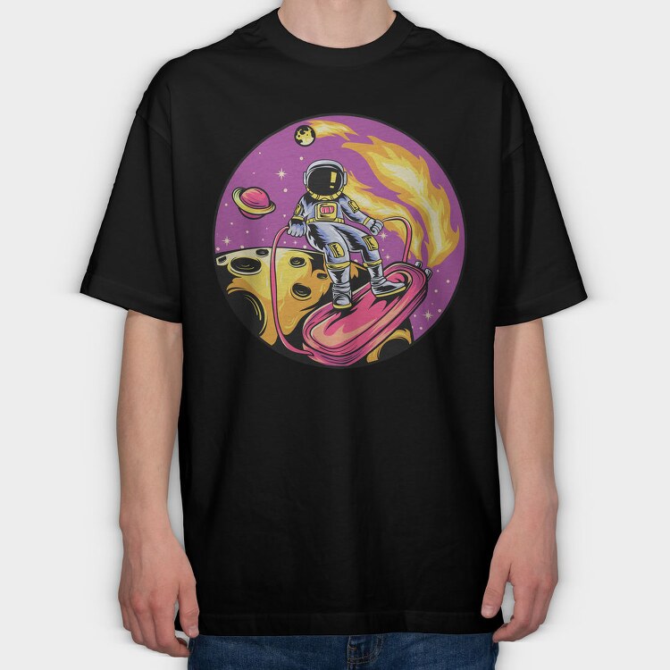 Space Rocket Ride, Tricou Oversize Barbati (Unisex)