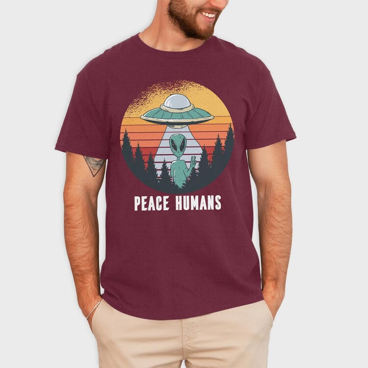 Peace Humans, Tricou Barbati (Unisex)