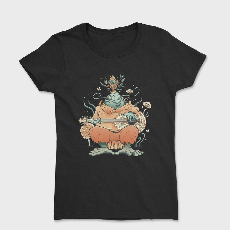 Frog Musician Magic Bard Cottage, Tricou Femei