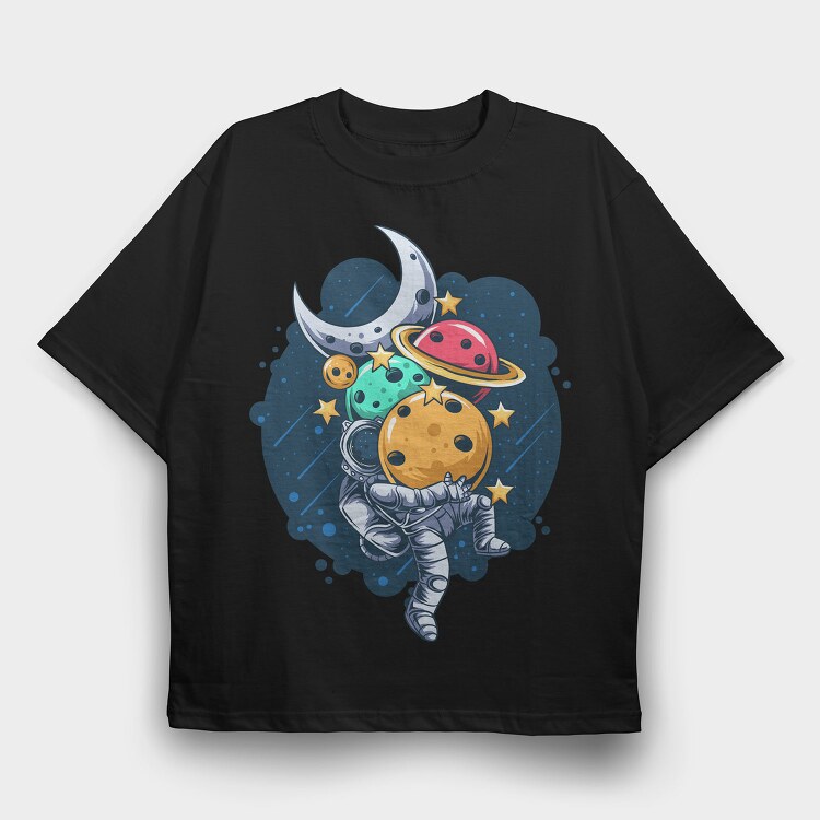Space Explorer, Tricou Oversize Barbati (Unisex)