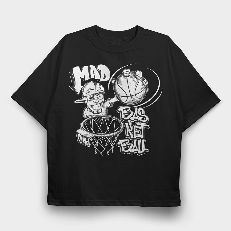 Mad Basketball Hoop, Tricou Oversize Barbati (Unisex)