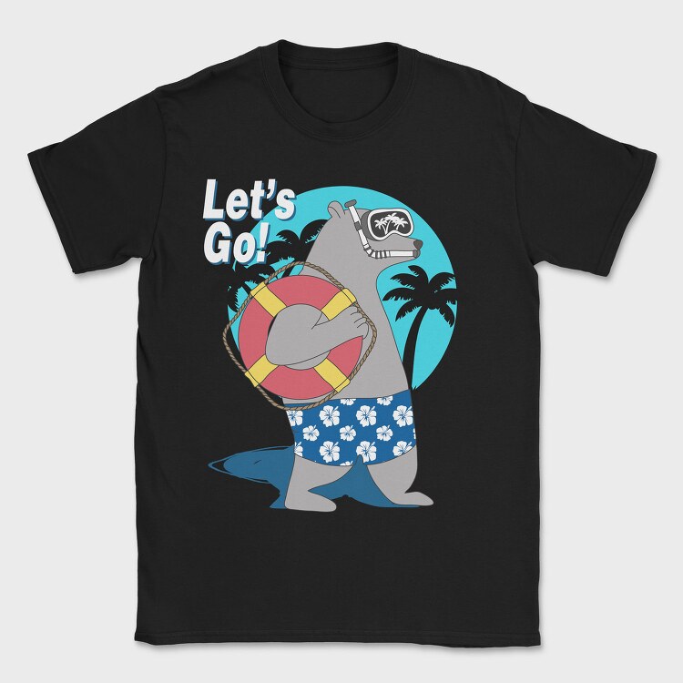 Lets Go Snorkel Bear, Tricou Barbati (Unisex)