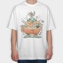 Frog Musician Magic Bard Cottage, Tricou Oversize Barbati (Unisex)