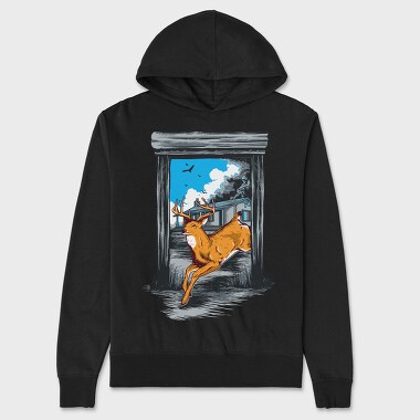 Leaping Deer House, Hanorac Oversize Barbati (Unisex)