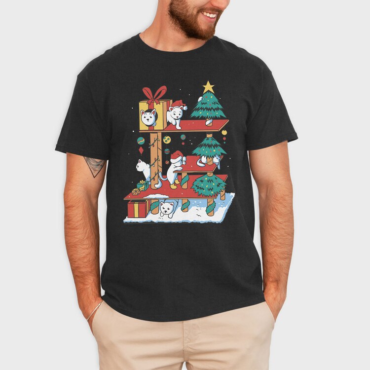 Cat House Christmas, Tricou Barbati (Unisex)