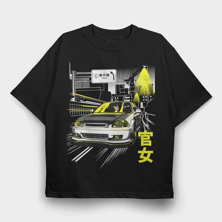 Kanjo, Tricou Oversize Barbati (Unisex)