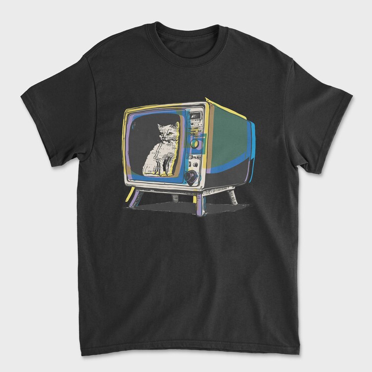 Cat Inside Tv, Tricou Barbati (Unisex)