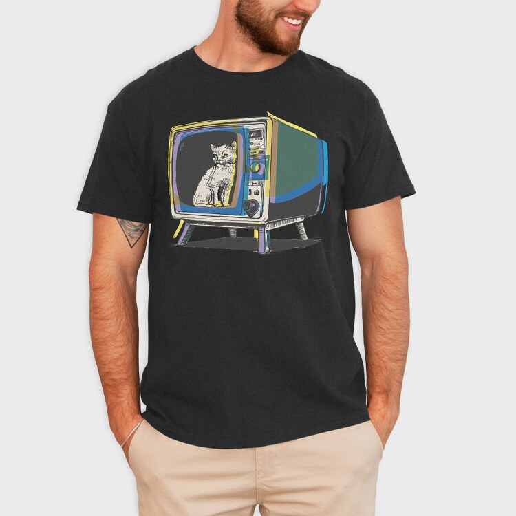 Cat Inside Tv, Tricou Barbati (Unisex)