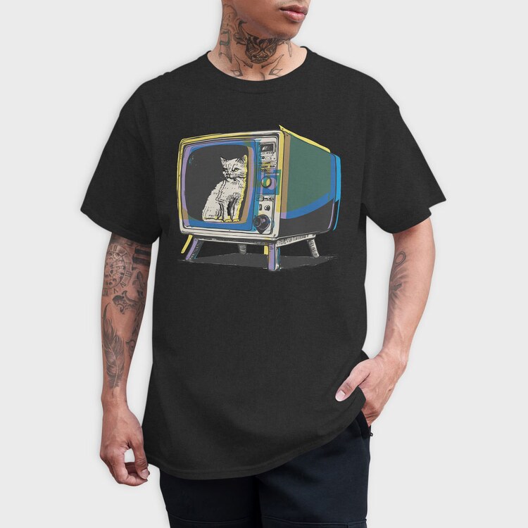 Cat Inside Tv, Tricou Barbati (Unisex)