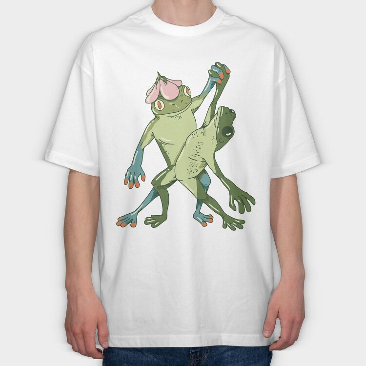Froggy Dance Party, Tricou Oversize Barbati (Unisex)