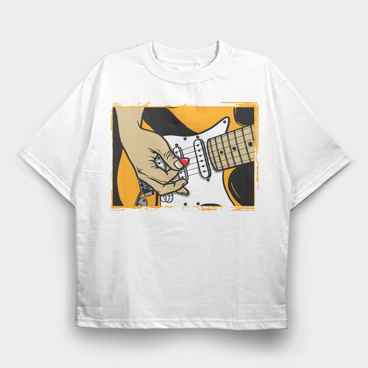 Electric Guitar Love, Tricou Oversize Barbati (Unisex)