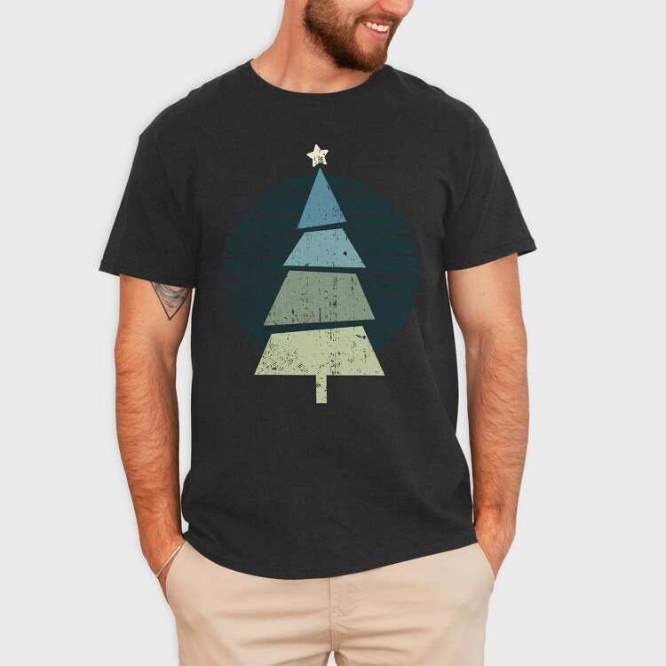 Retro Christmas Tree, Tricou Barbati (Unisex)