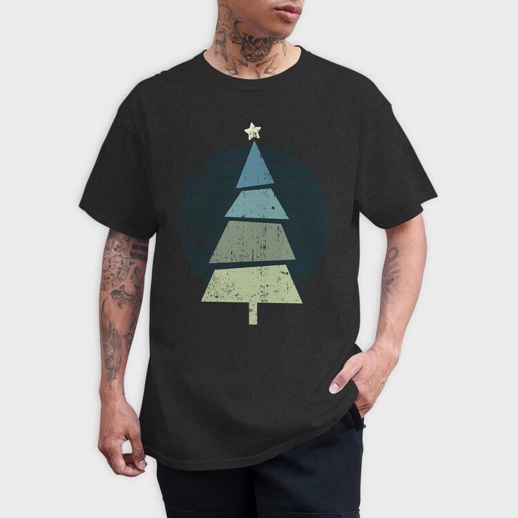 Retro Christmas Tree, Tricou Barbati (Unisex)