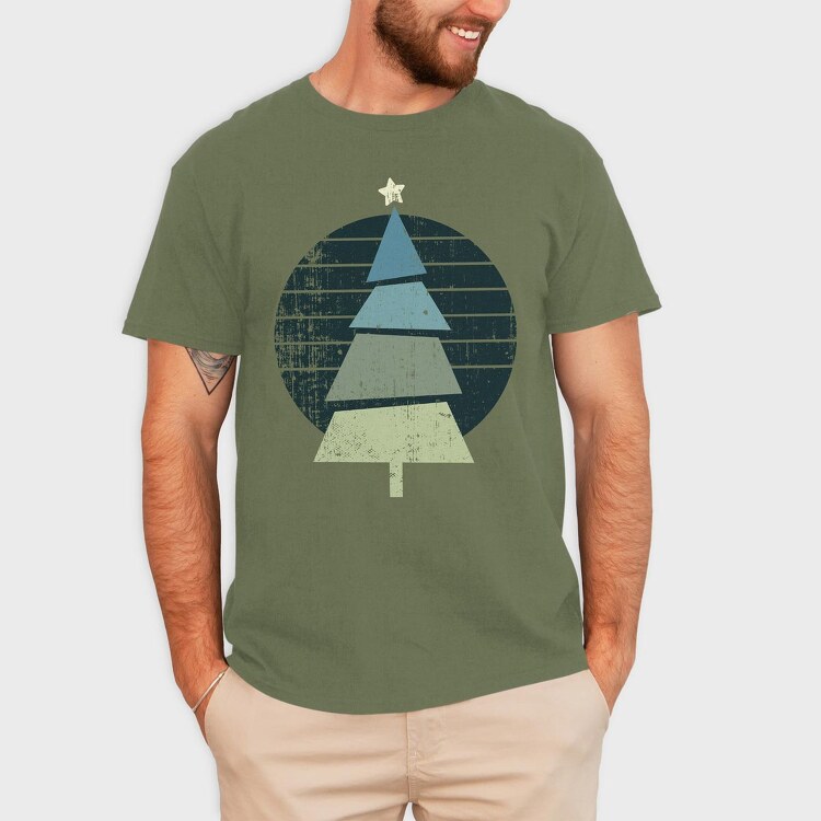 Retro Christmas Tree, Tricou Barbati (Unisex)
