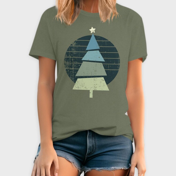 Retro Christmas Tree, Tricou Barbati (Unisex)