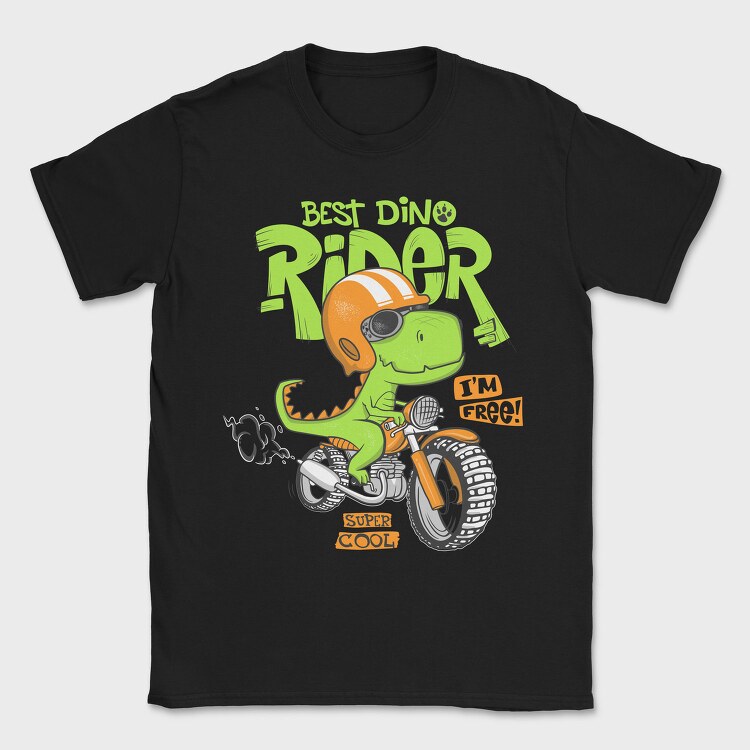 Dino Rider Free, Tricou Barbati (Unisex)
