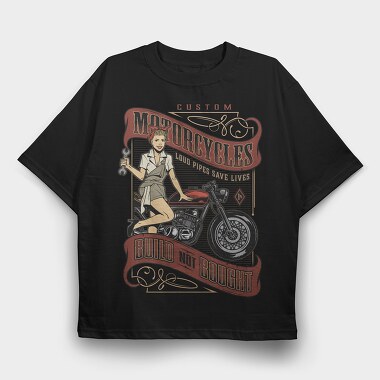 Custom Loud Pipes Save Lives, Tricou Oversize Barbati (Unisex)