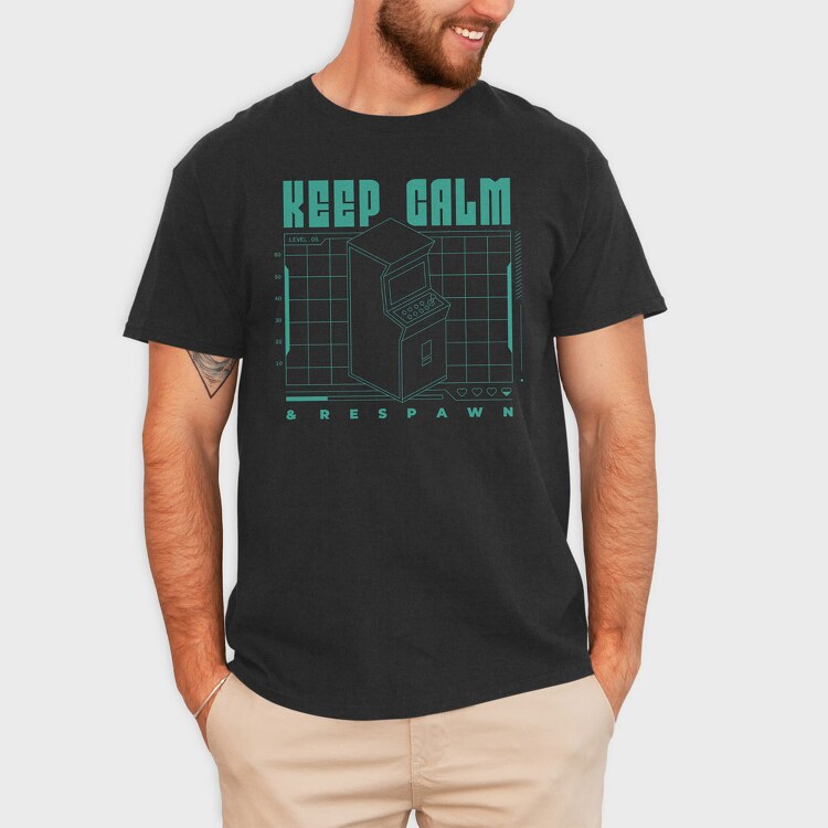 Keep Calm and Respawn, Tricou Barbati (Unisex)