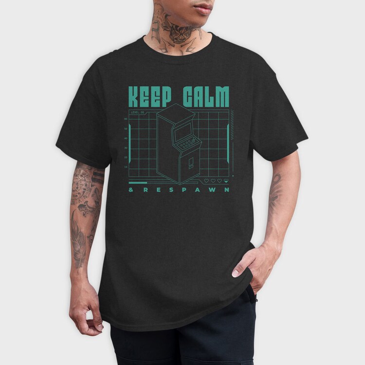 Keep Calm and Respawn, Tricou Barbati (Unisex)
