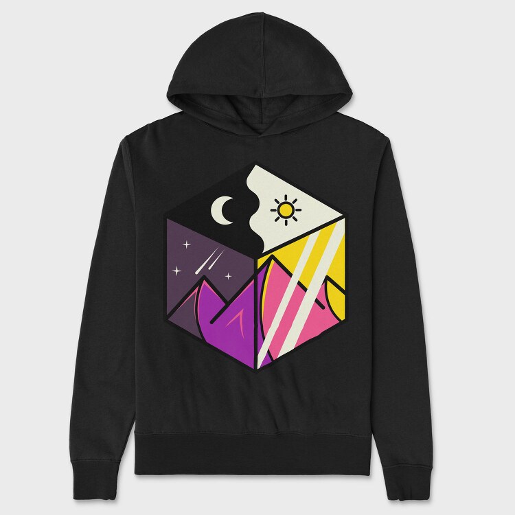 Solar Eclipse Cube, Hanorac Oversize Barbati (Unisex)