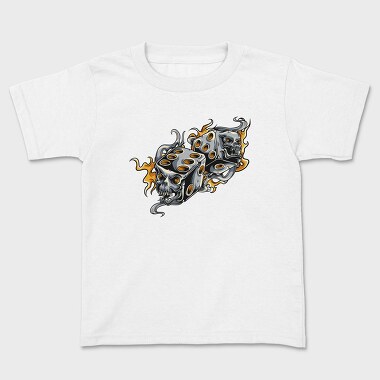 Skull Dice Flames, Tricou Copii