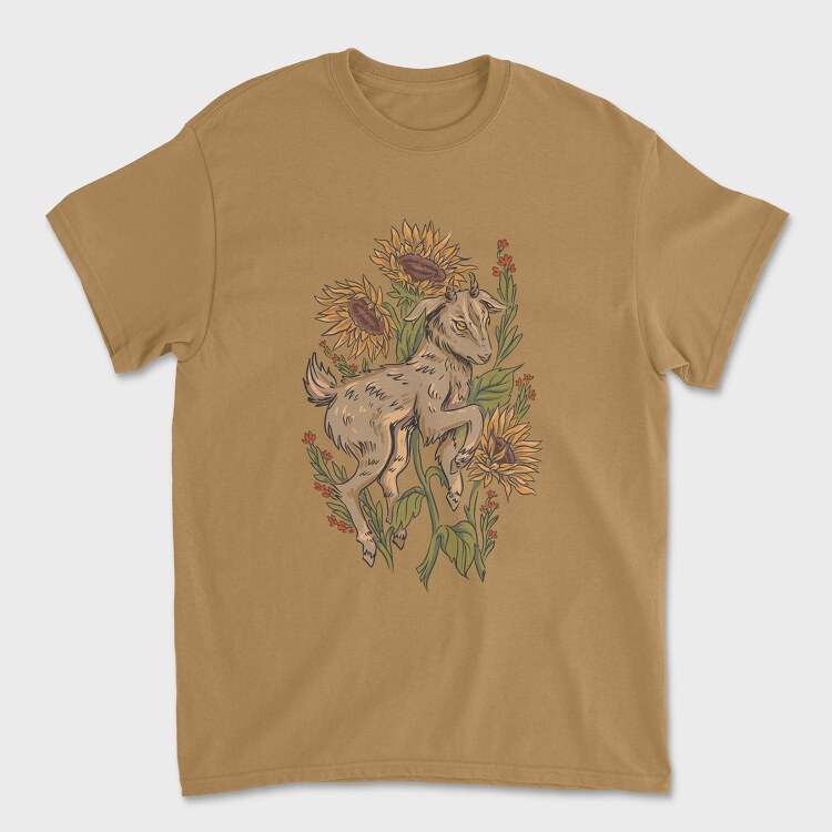 Baby Goat Sunflowers, Tricou Barbati (Unisex)