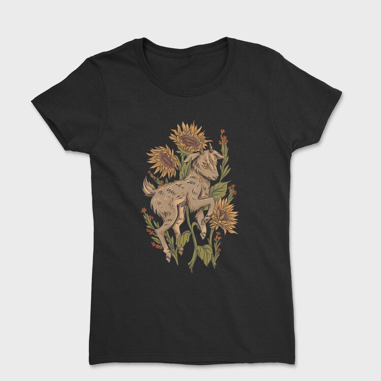Baby Goat Sunflowers, Tricou Femei