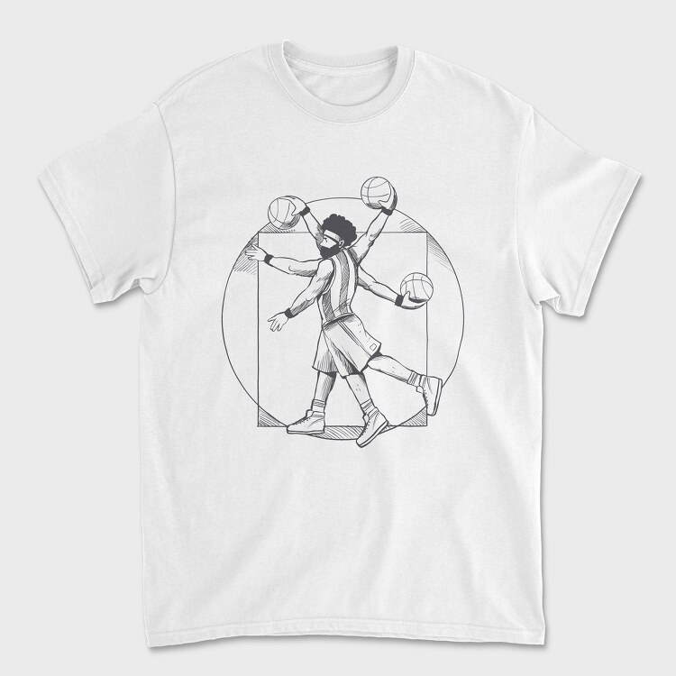 Basketball Vitruvian Man, Tricou Barbati (Unisex)