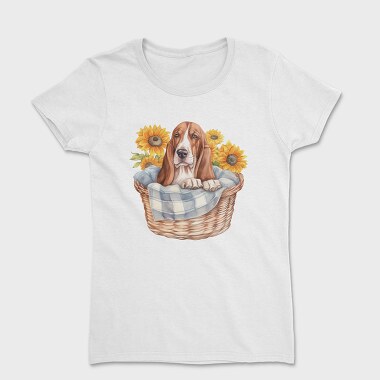Basset Hound Sunflowers, Tricou Femei