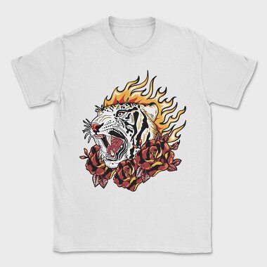 Flaming Tiger Roar, Tricou Barbati (Unisex)