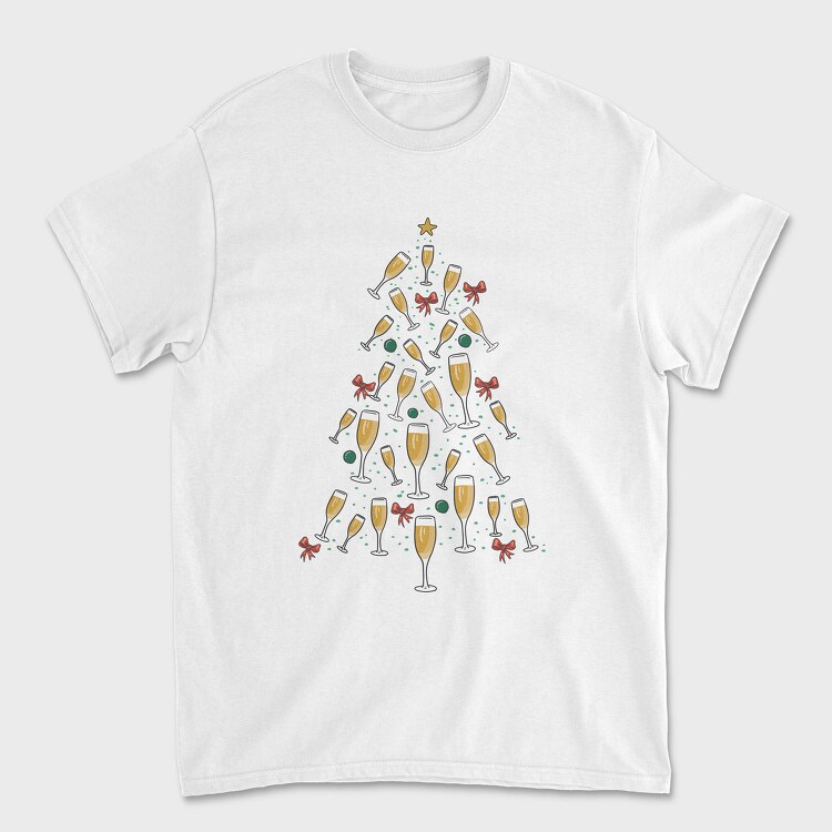 Champagne Christmas Tree, Tricou Barbati (Unisex)