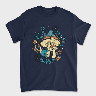Cottagecore Moshrooms Frogs, Tricou Barbati (Unisex)