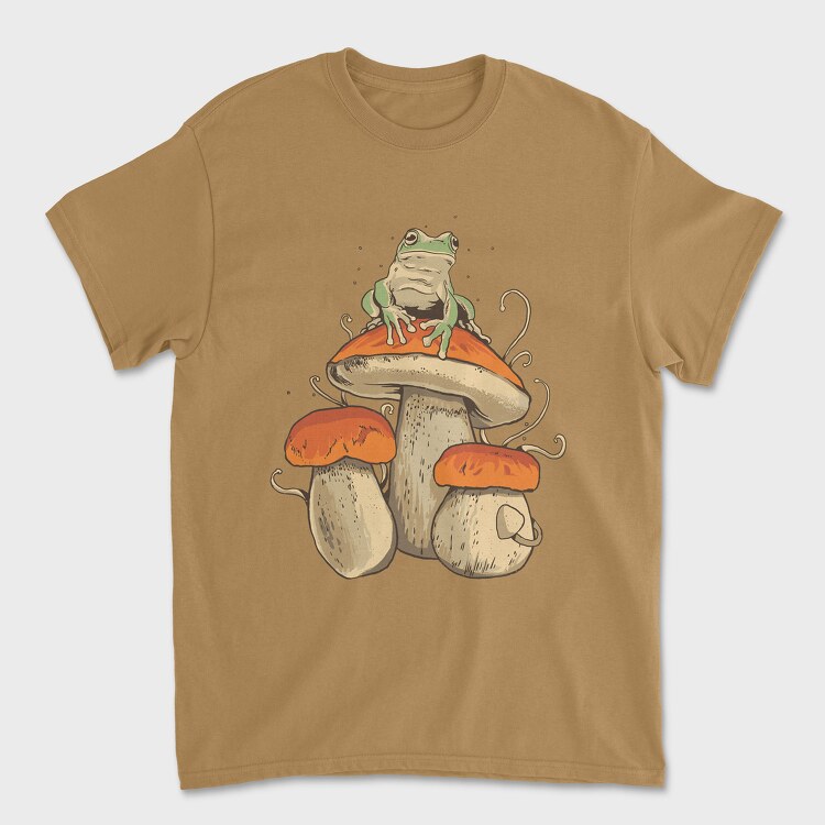 Cottagecore Mushroom Frog, Tricou Barbati (Unisex)