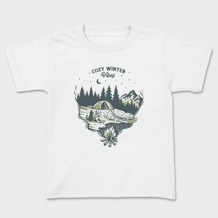Cozy Winter Vibes Camping, Tricou Copii